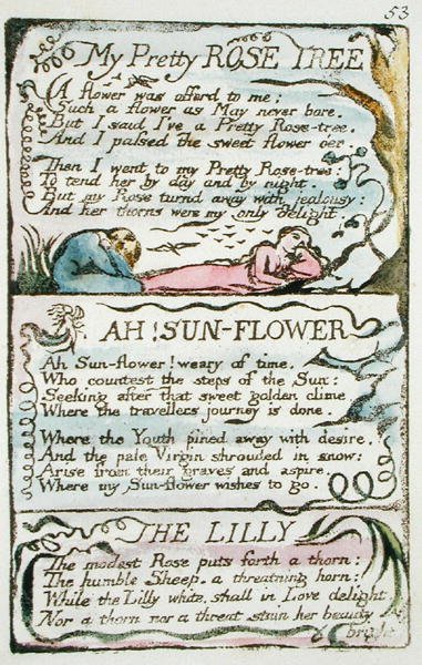 My Pretty Rose Tree, plate 53 (Bentley 43) from The Songs of Innocence and of Experience (Bentley copy L) by William Blake
